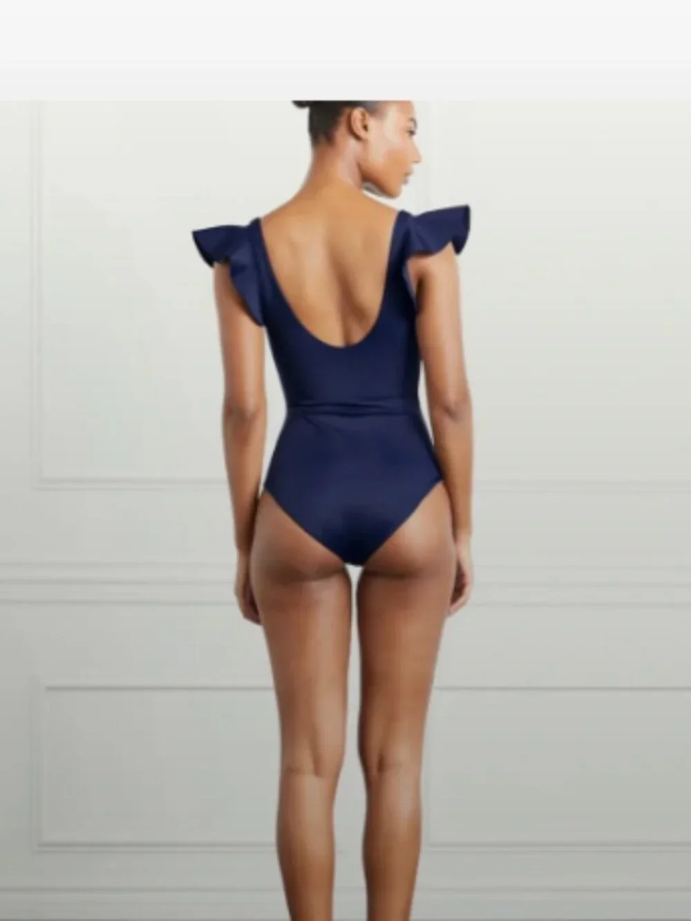 NEW Hill House Rosie One Piece Swimsuit  Ruffle in Navy Blue Sz S